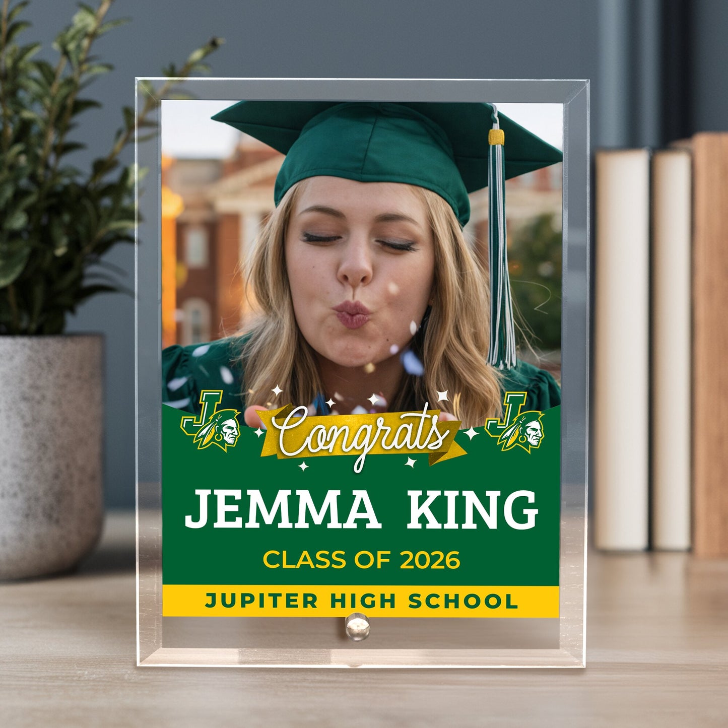 Jupiter High School Glass Plaque Design 6