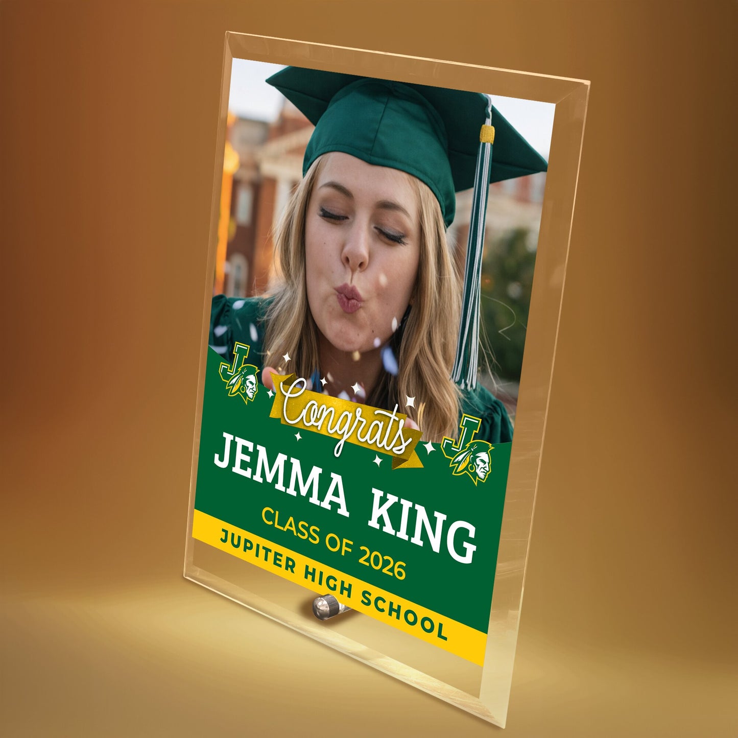 Jupiter High School Glass Plaque Design 6