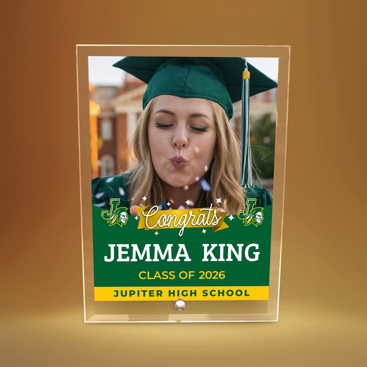 Jupiter High School Glass Plaque Design 6
