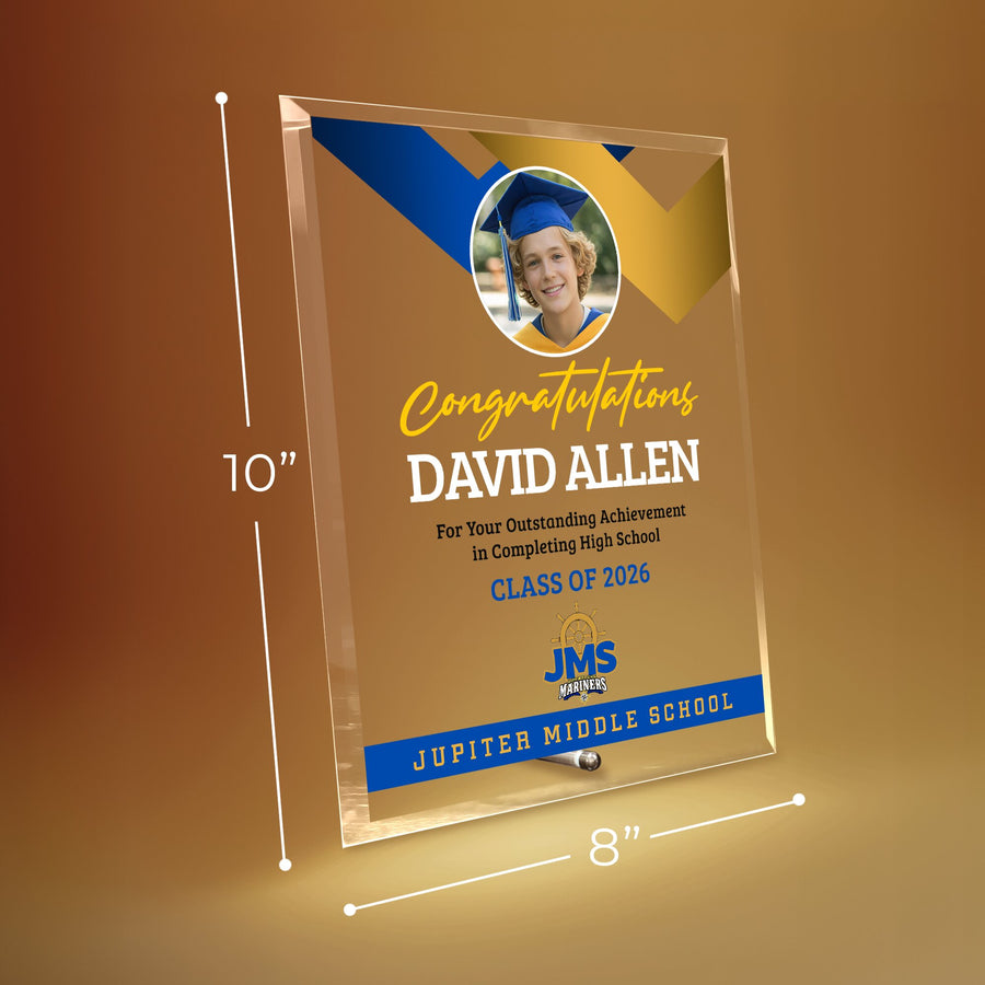 Jupiter Middle School Glass Plaque Design 1