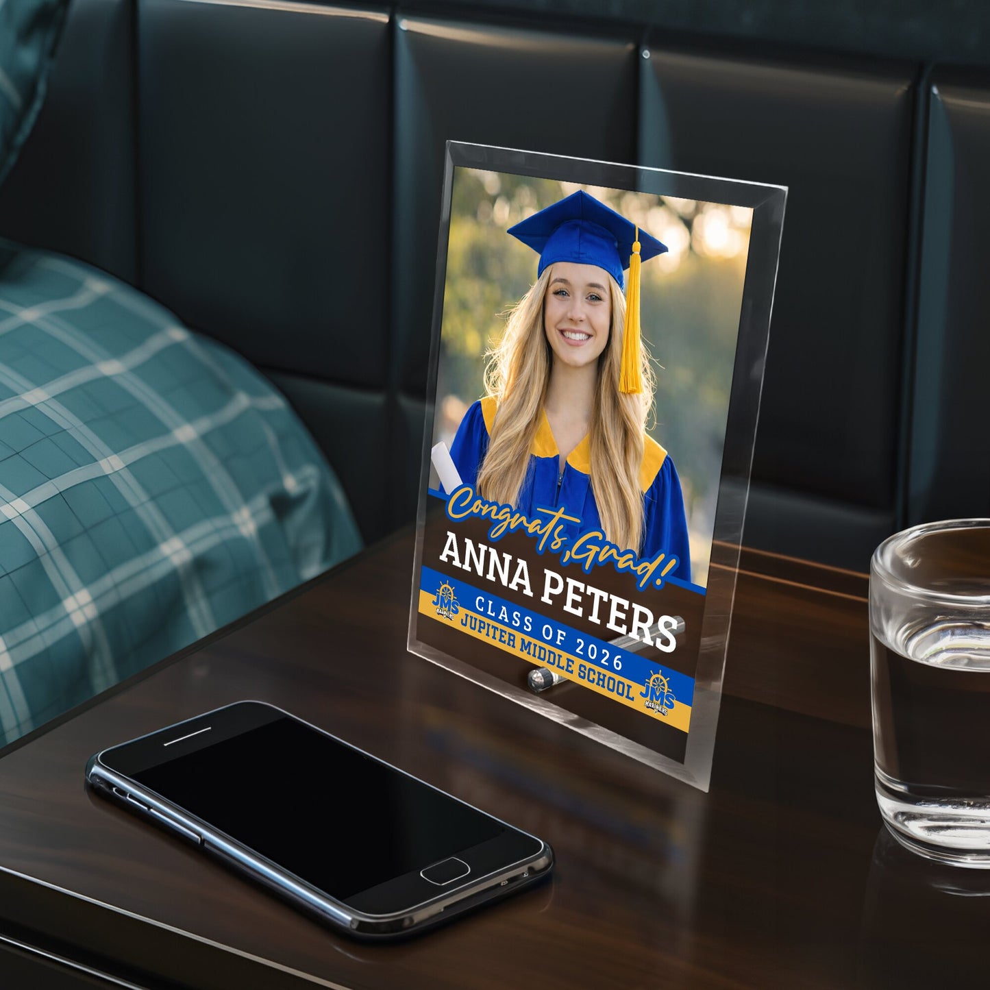 Jupiter Middle School Glass Plaque Design 2