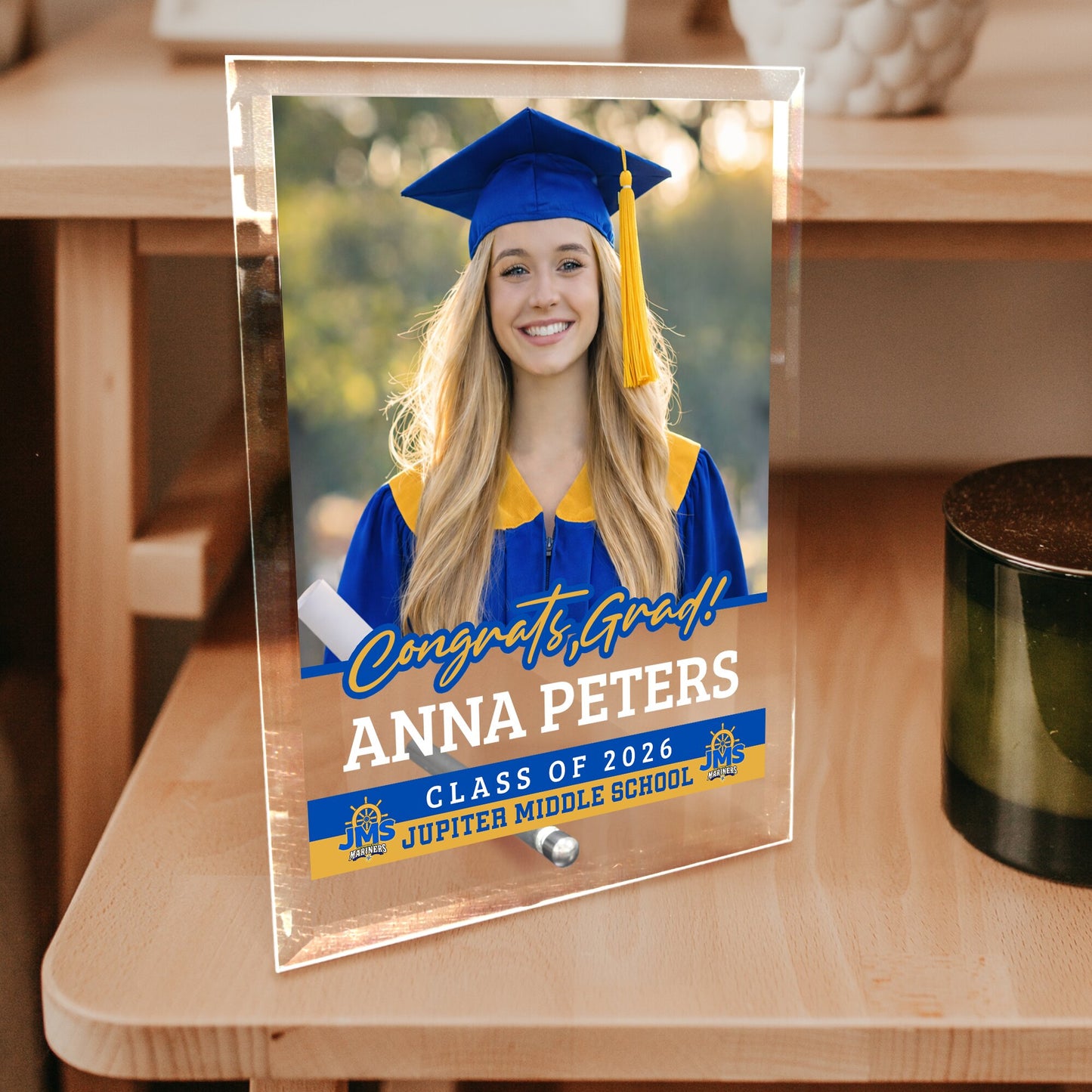 Jupiter Middle School Glass Plaque Design 2
