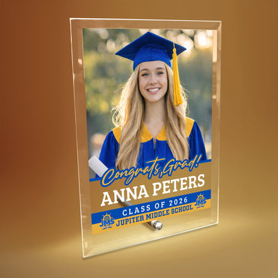 Jupiter Middle School Glass Plaque Design 2