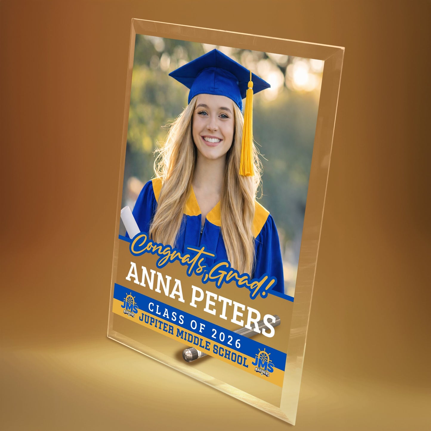 Jupiter Middle School Glass Plaque Design 2