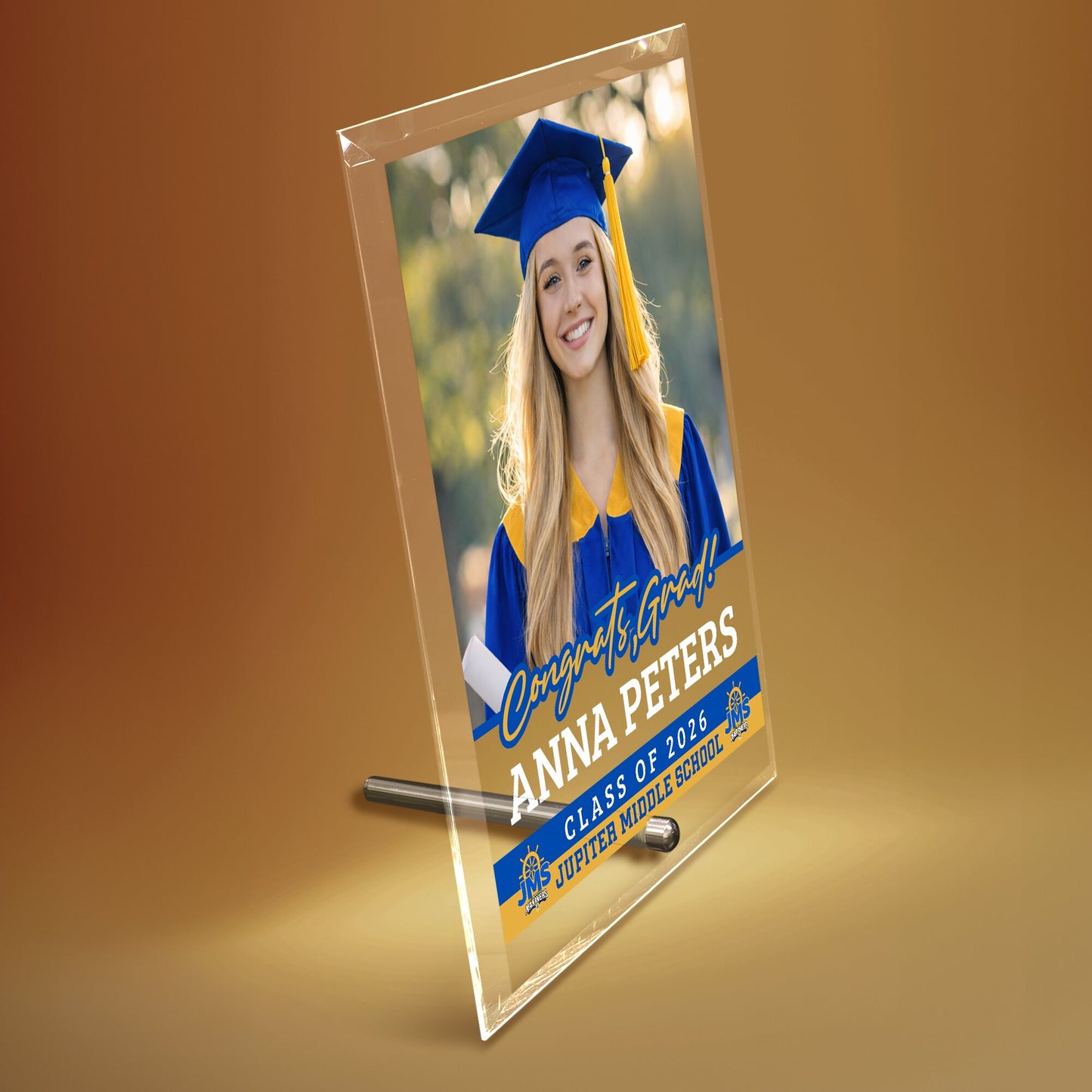 Jupiter Middle School Glass Plaque Design 2