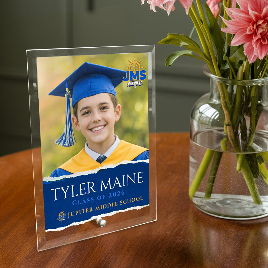 Jupiter Middle School Glass Plaque Design 3