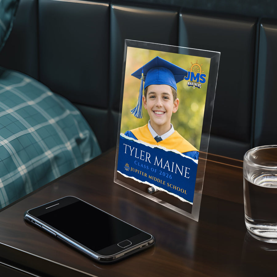 Jupiter Middle School Glass Plaque Design 3