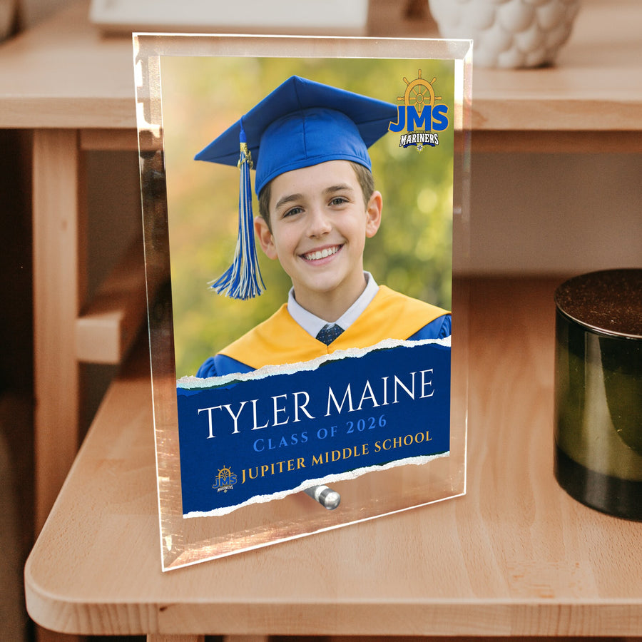 Jupiter Middle School Glass Plaque Design 3