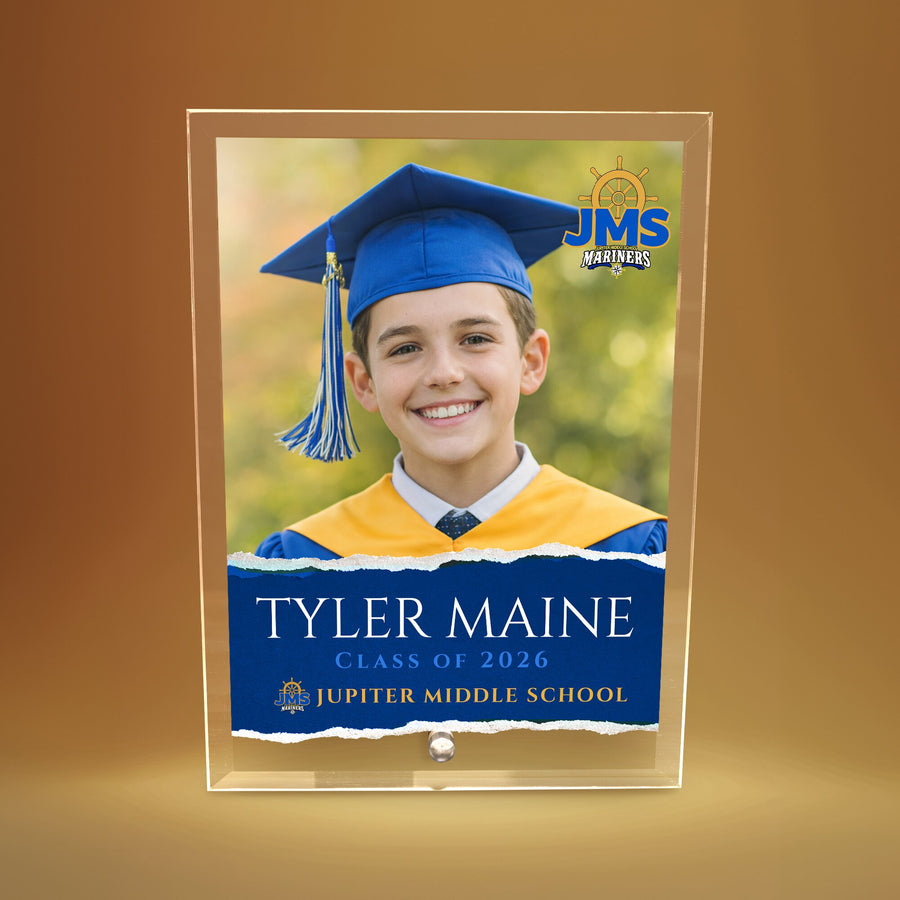 Jupiter Middle School Glass Plaque Design 3