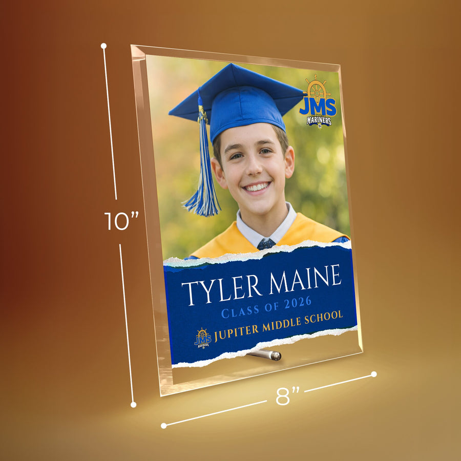 Jupiter Middle School Glass Plaque Design 3