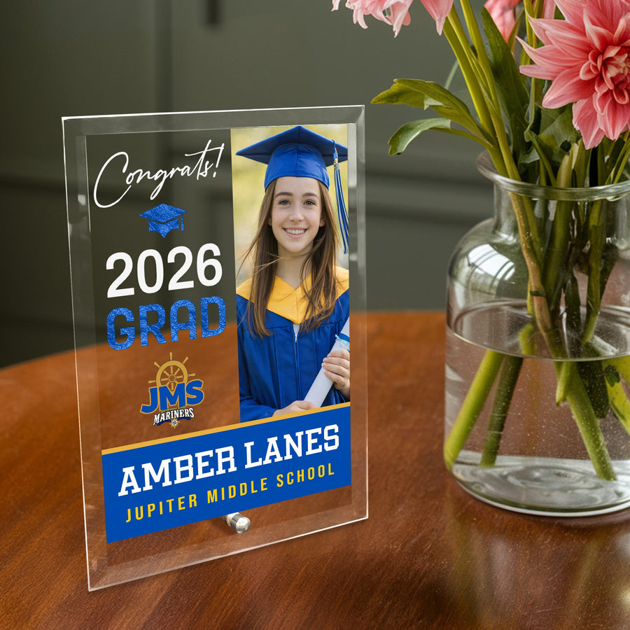 Jupiter Middle School Glass Plaque Design 4
