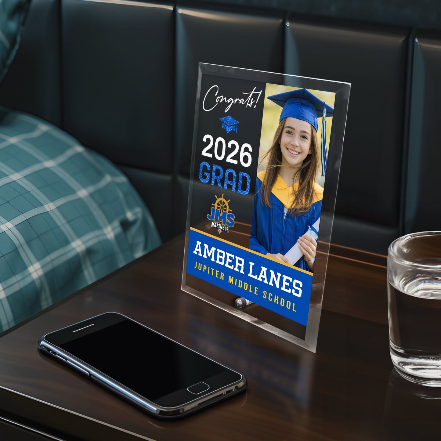 Jupiter Middle School Glass Plaque Design 4