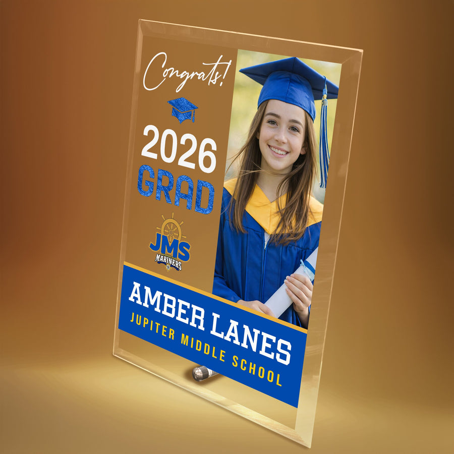 Jupiter Middle School Glass Plaque Design 4