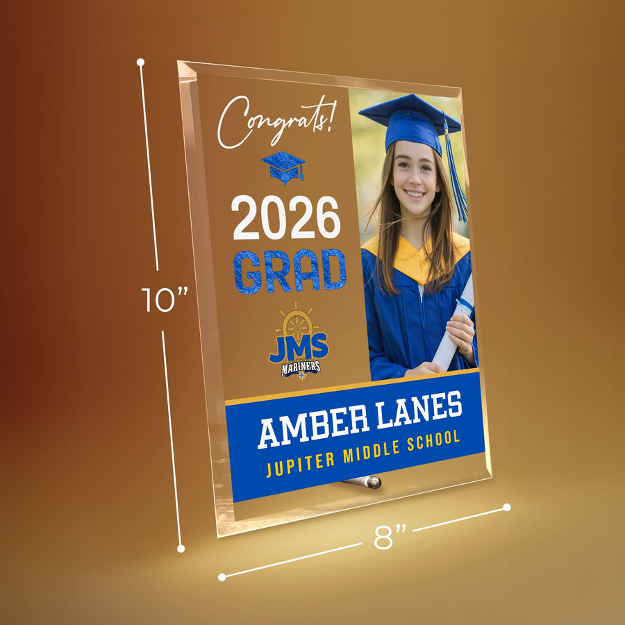 Jupiter Middle School Glass Plaque Design 4