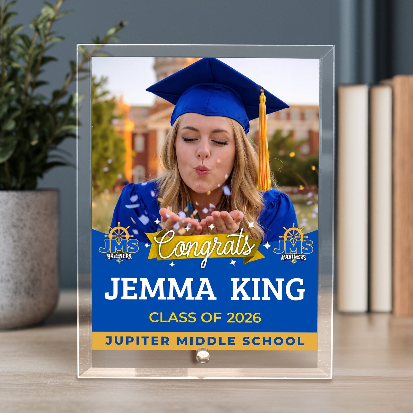 Jupiter Middle School Glass Plaque Design 6