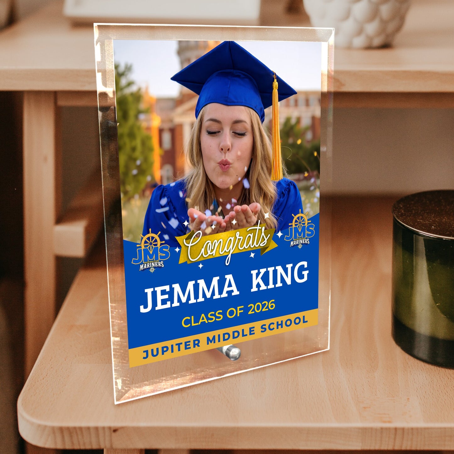 Jupiter Middle School Glass Plaque Design 6