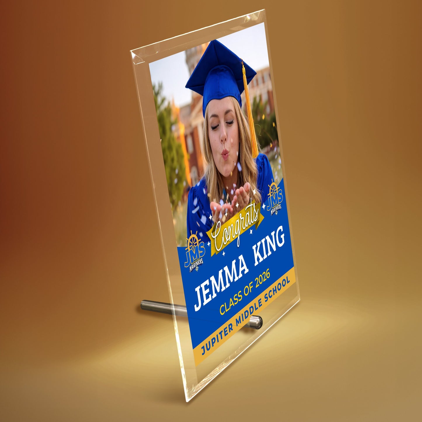 Jupiter Middle School Glass Plaque Design 6