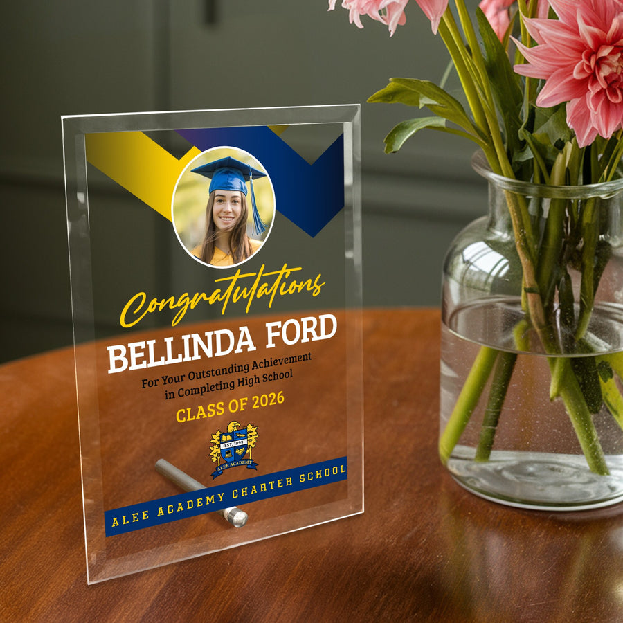 Alee Academy Charter School Glass Plaque Design 1