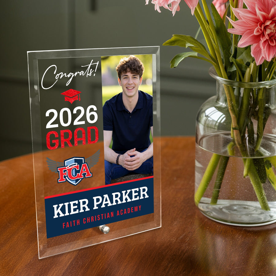 Faith Christian Academy Glass Plaque Design 4