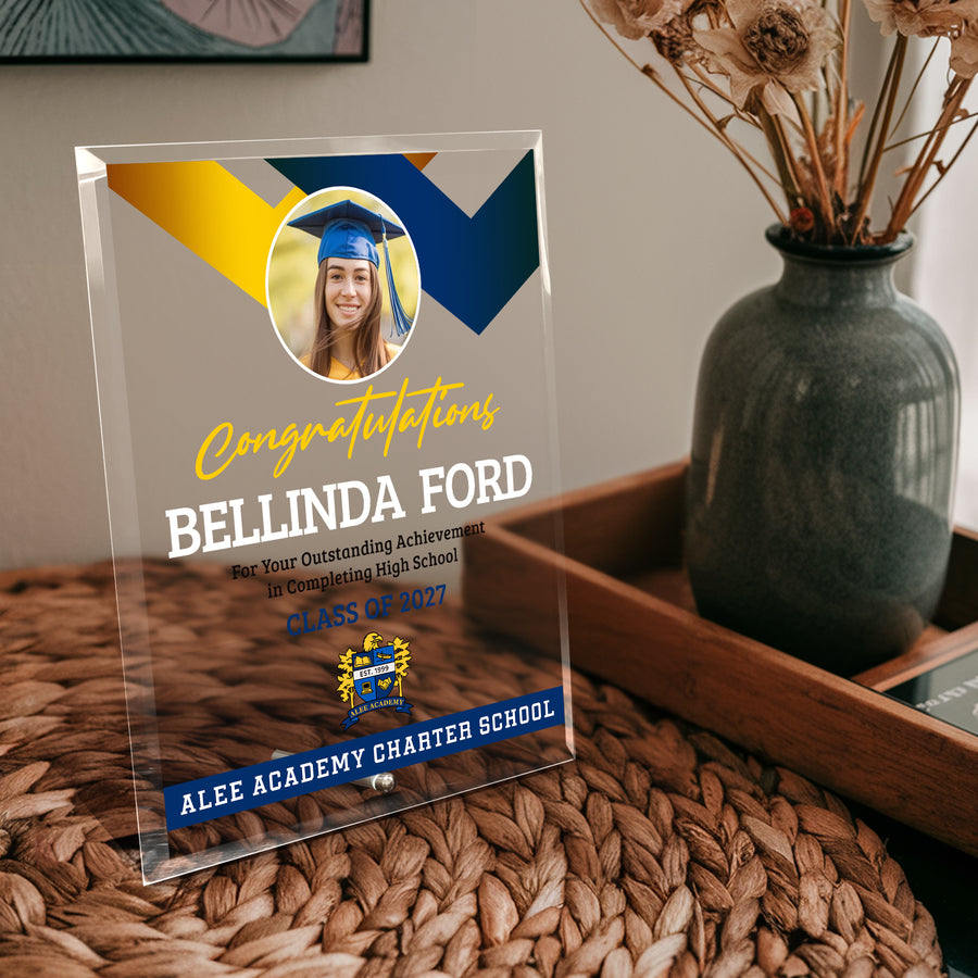 Alee Academy Charter School Glass Plaque Design 1