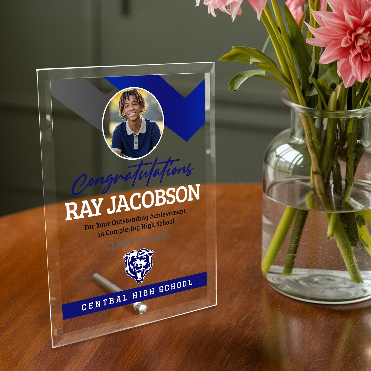 Central High School Glass Plaque Design 1