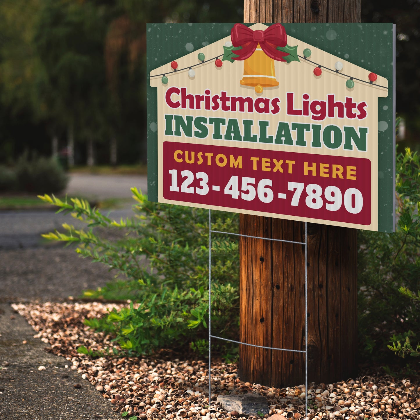 Christmas Lights Installation Yard Sign Design 3