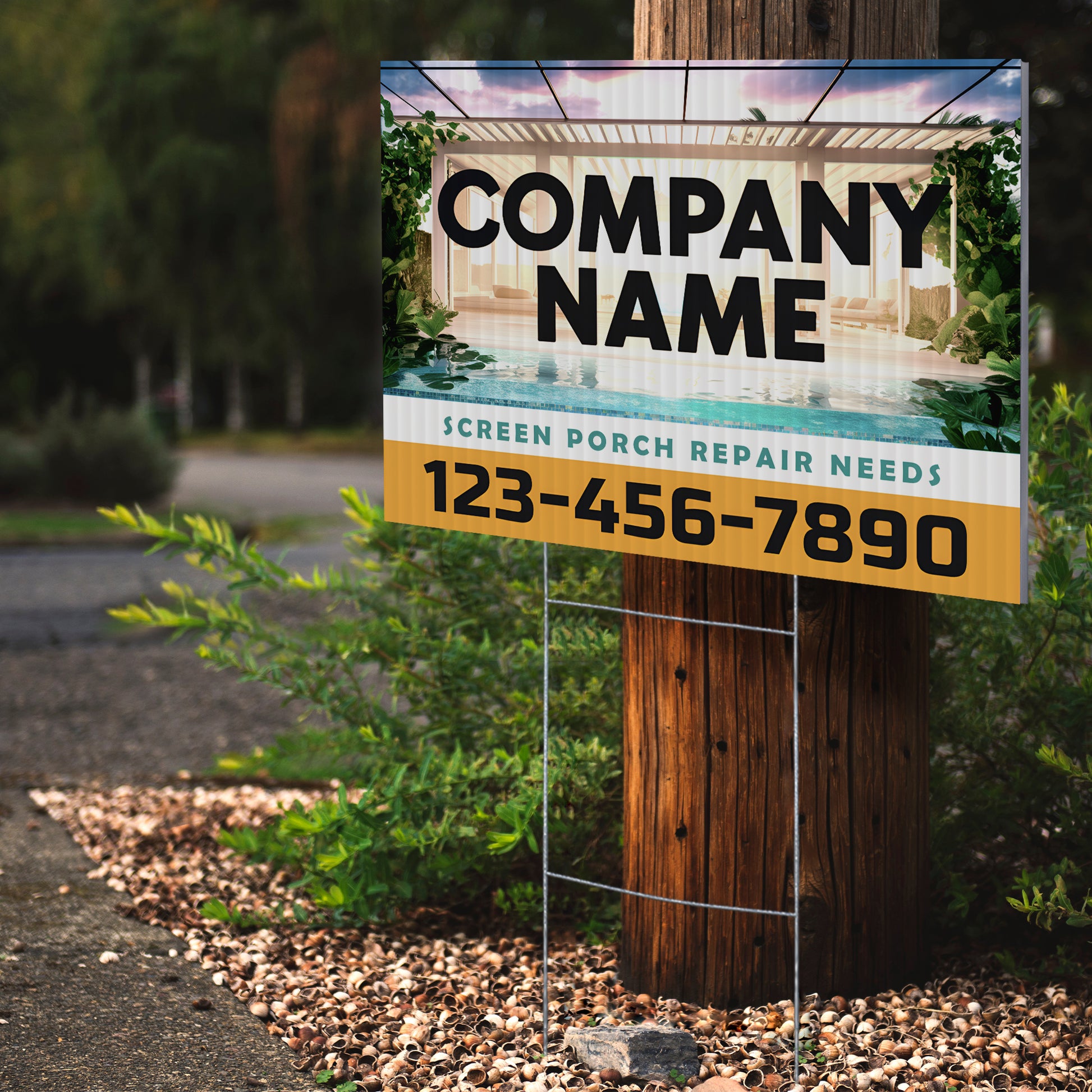 Screen Porch Repair Yard Sign D3 -  BFS-SP-24x18-DS-D3-BFS-SP-24x18-SS-D3