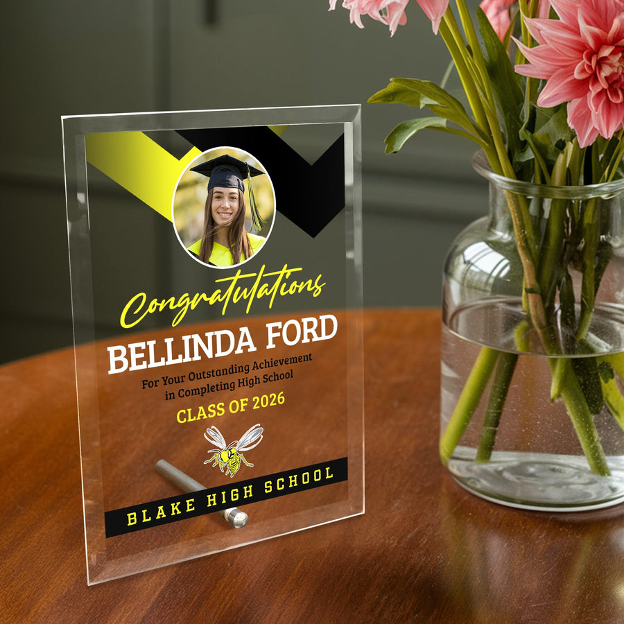 Blake High School Glass Plaque Design 1