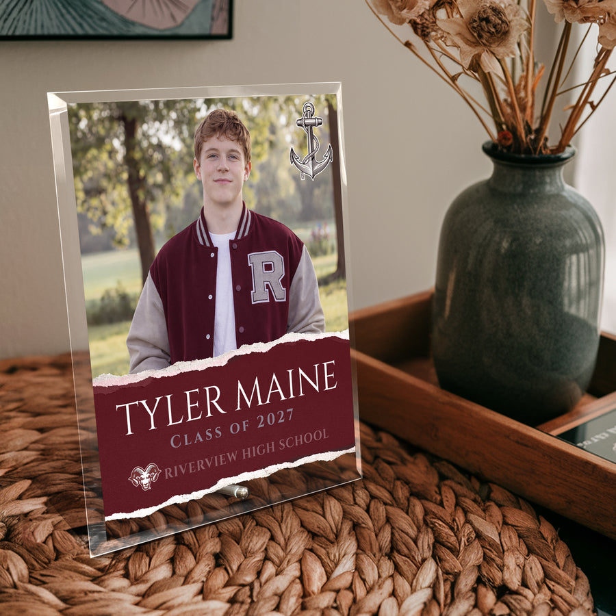 Riverview High School Glass Plaque Design 3