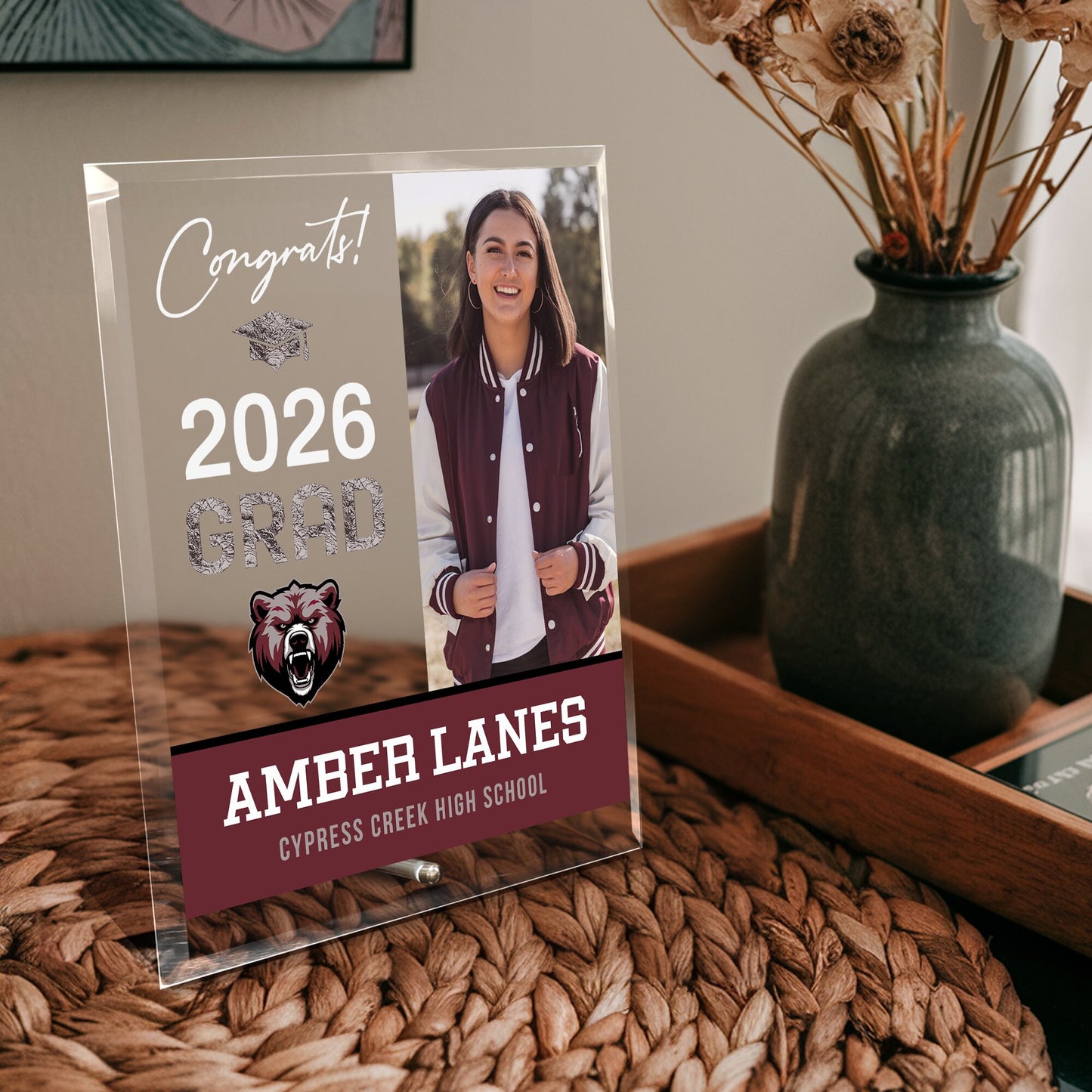 Cypress Creek High School Glass Plaque Design 4
