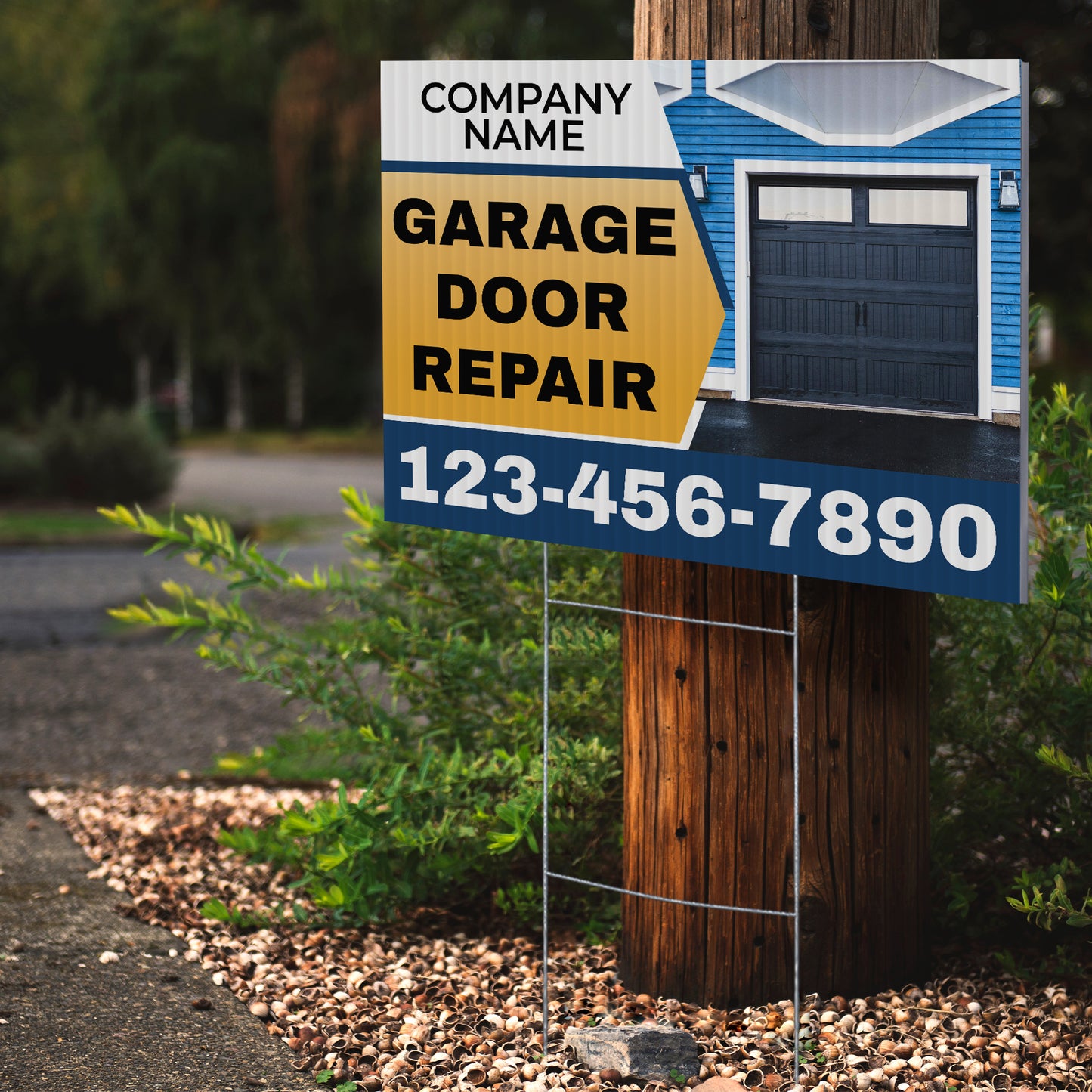 Garage Door Repair Yard Sign Design 3 -  BFS-GRGDR-24X18-DS-D3-BFS-GRGDR-24X18-SS-D3