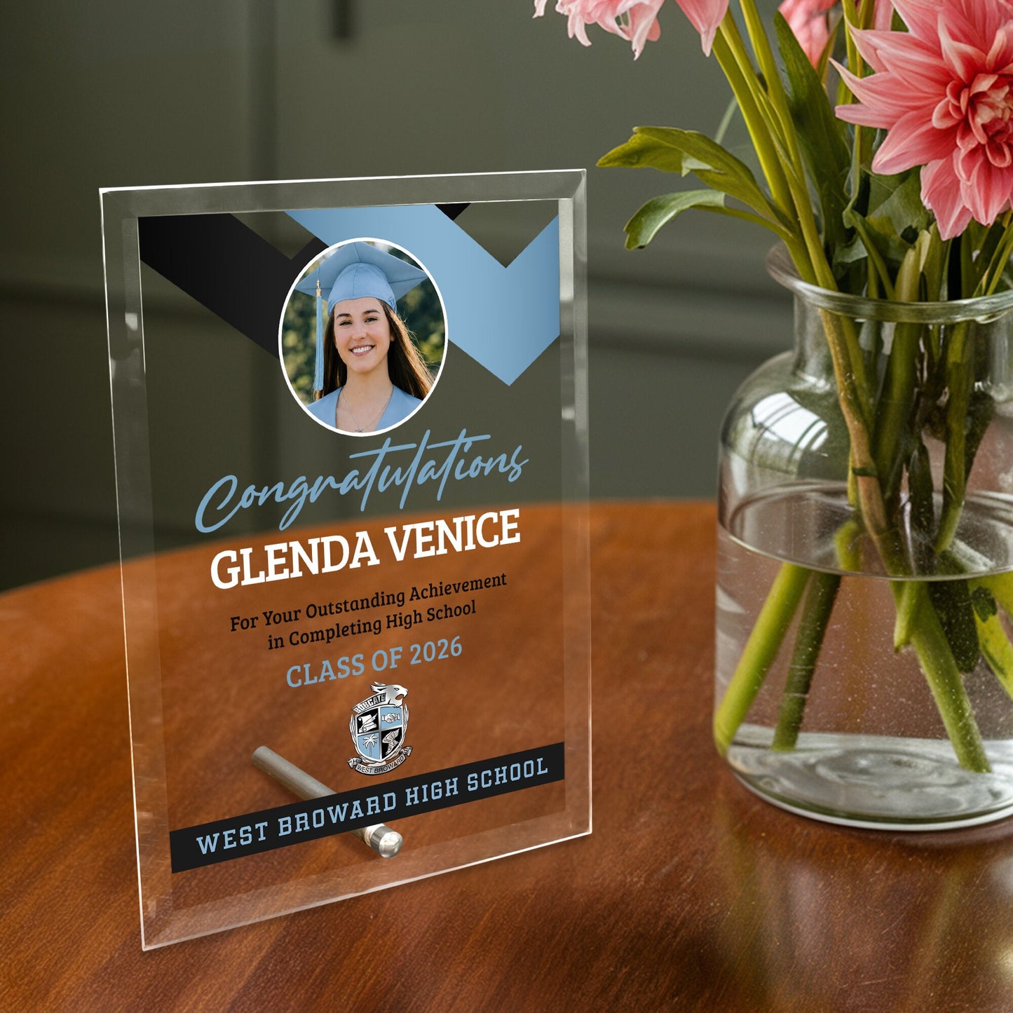 West Broward High School Glass Plaque Design 1