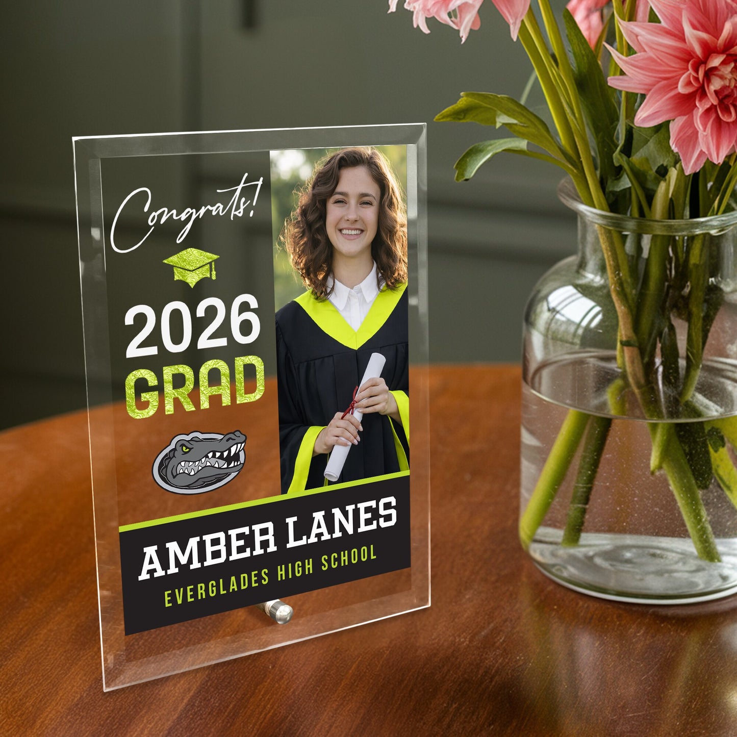 Everglades High School Glass Plaque Design 4