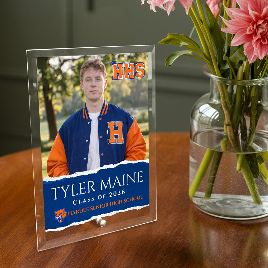 Hardee Senior High School Glass Plaque Design 3