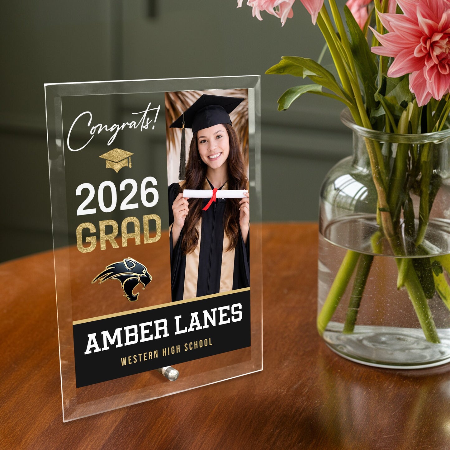 Western High School Glass Plaque Design 4