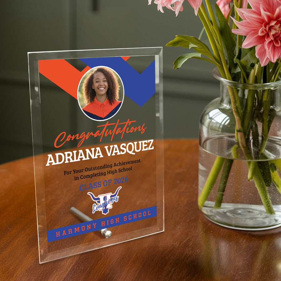 Harmony High School Glass Plaque Design 1