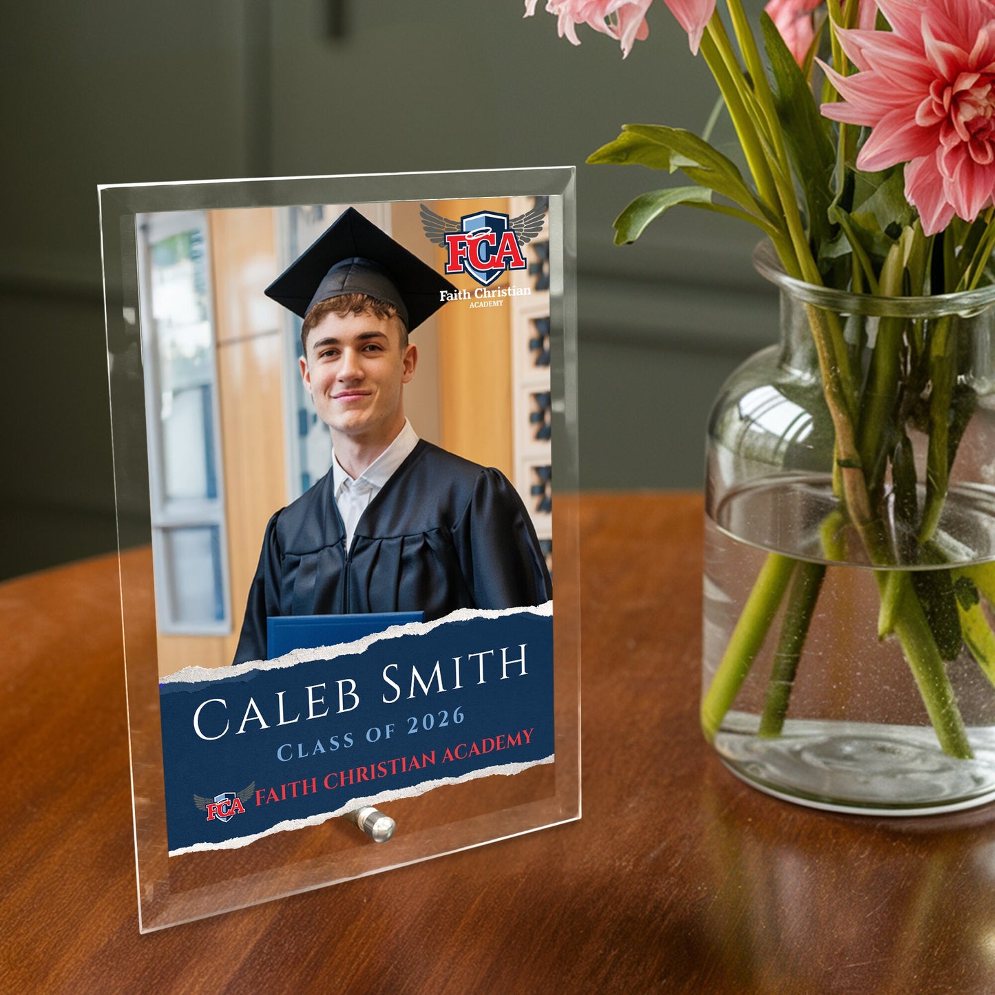 Faith Christian Academy Glass Plaque Design 3