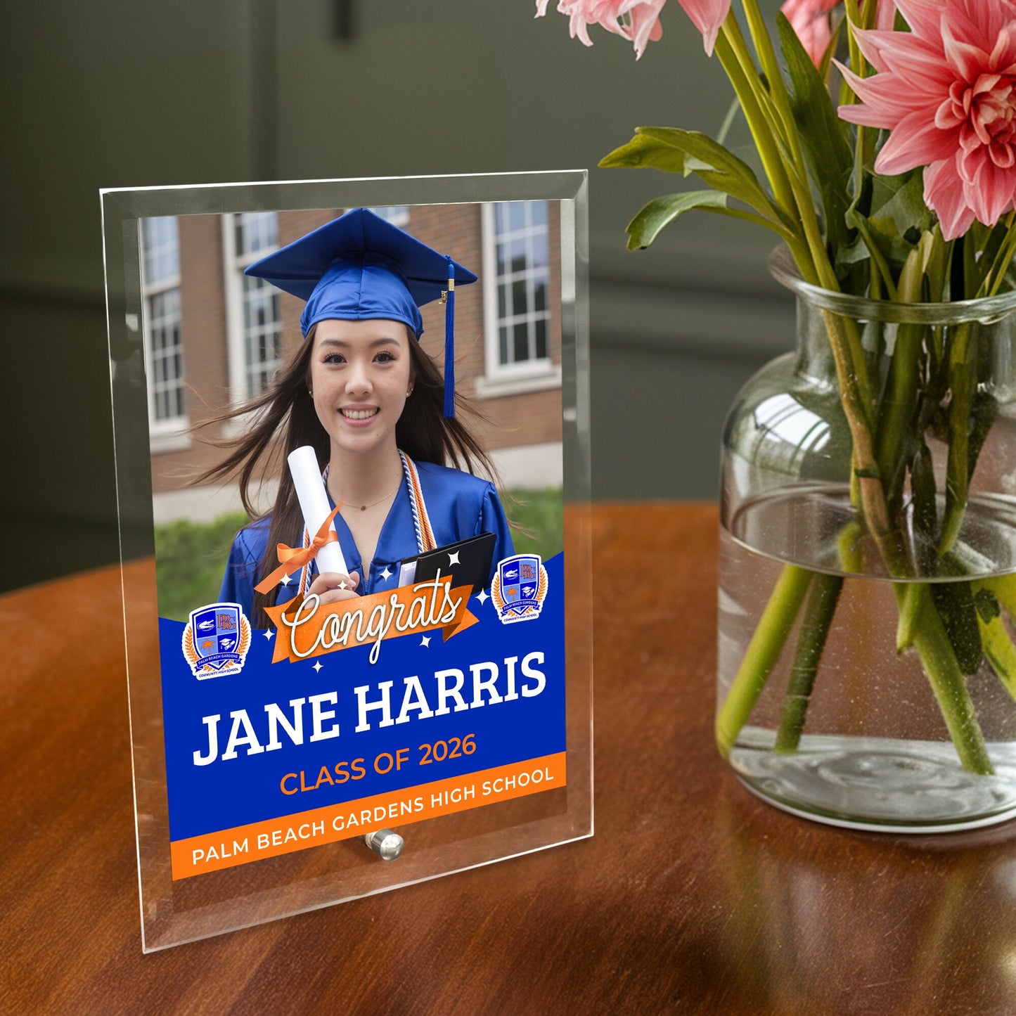 Palm Beach Gardens High School Glass Plaque Design 6
