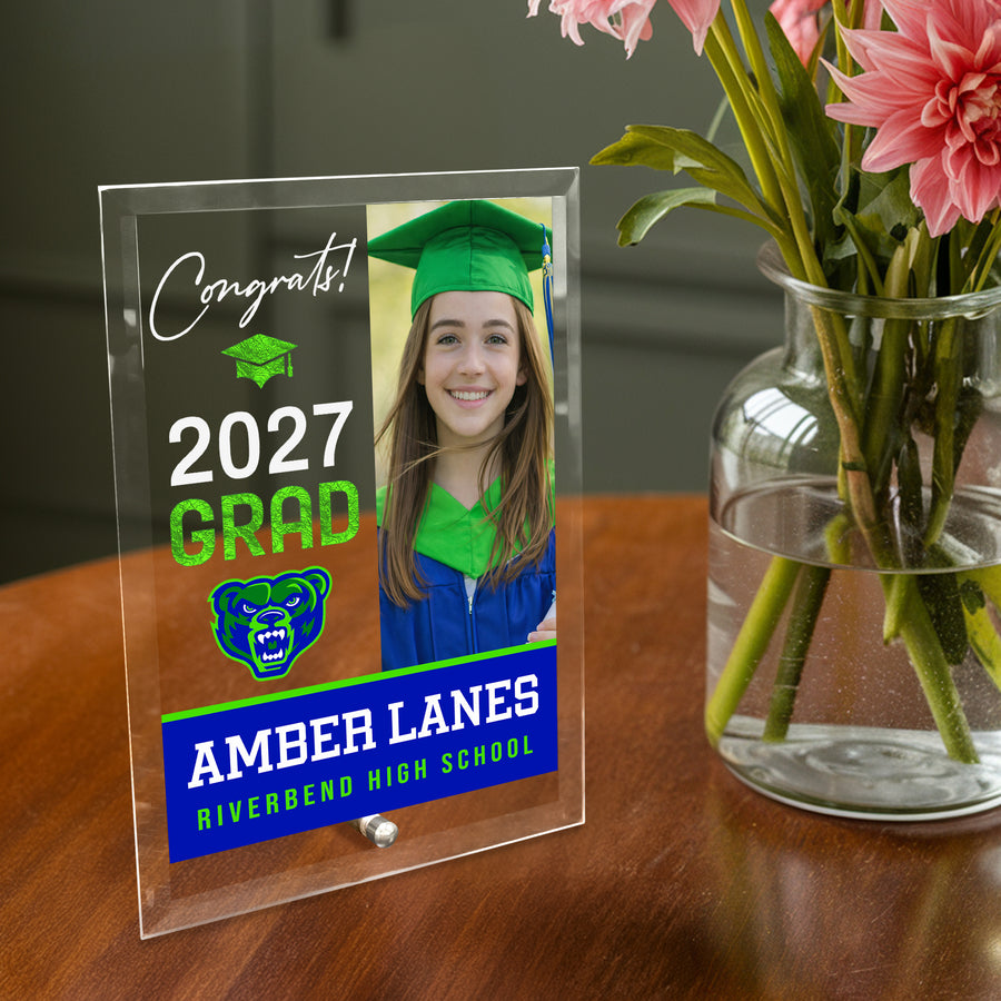 Riverbend High School Glass Plaque Design 4