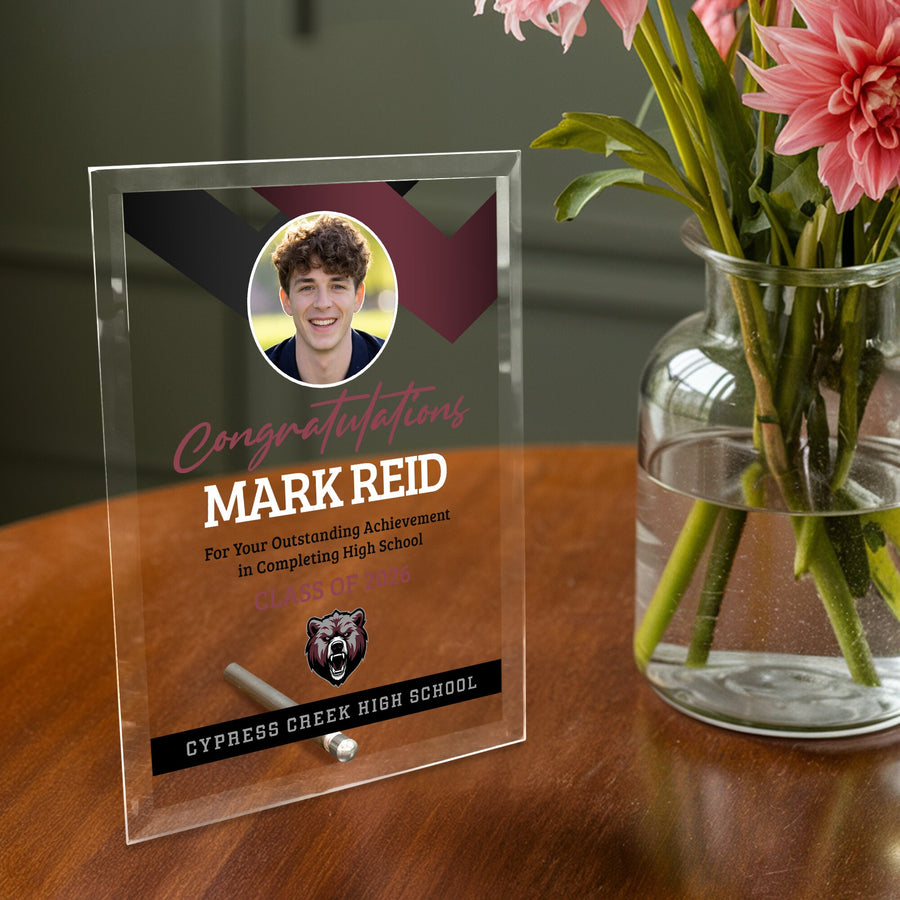 Cypress Creek High School Glass Plaque Design 1