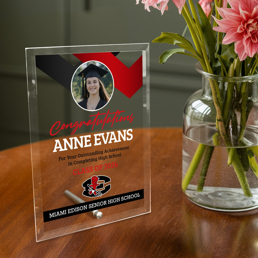 Miami Edison Senior High School Glass Plaque Design 1