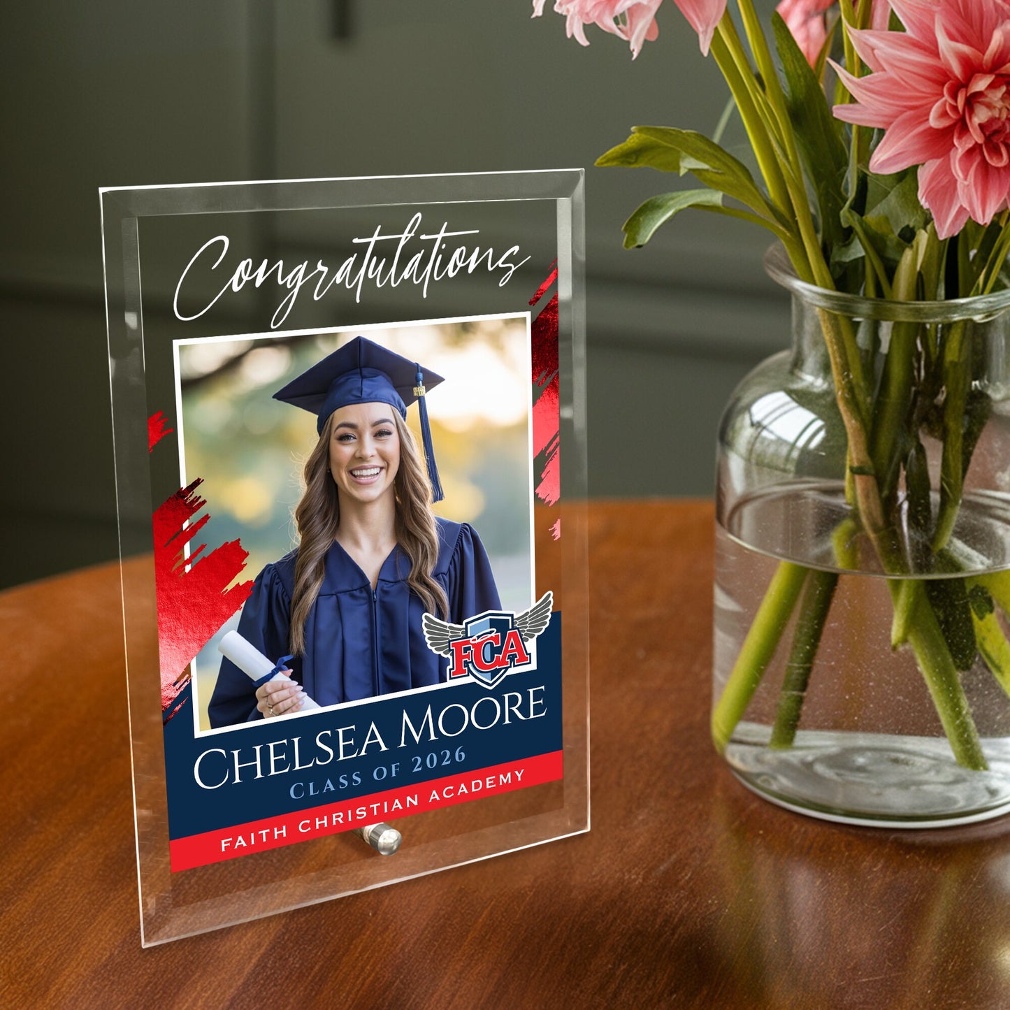 Faith Christian Academy Glass Plaque Design 5