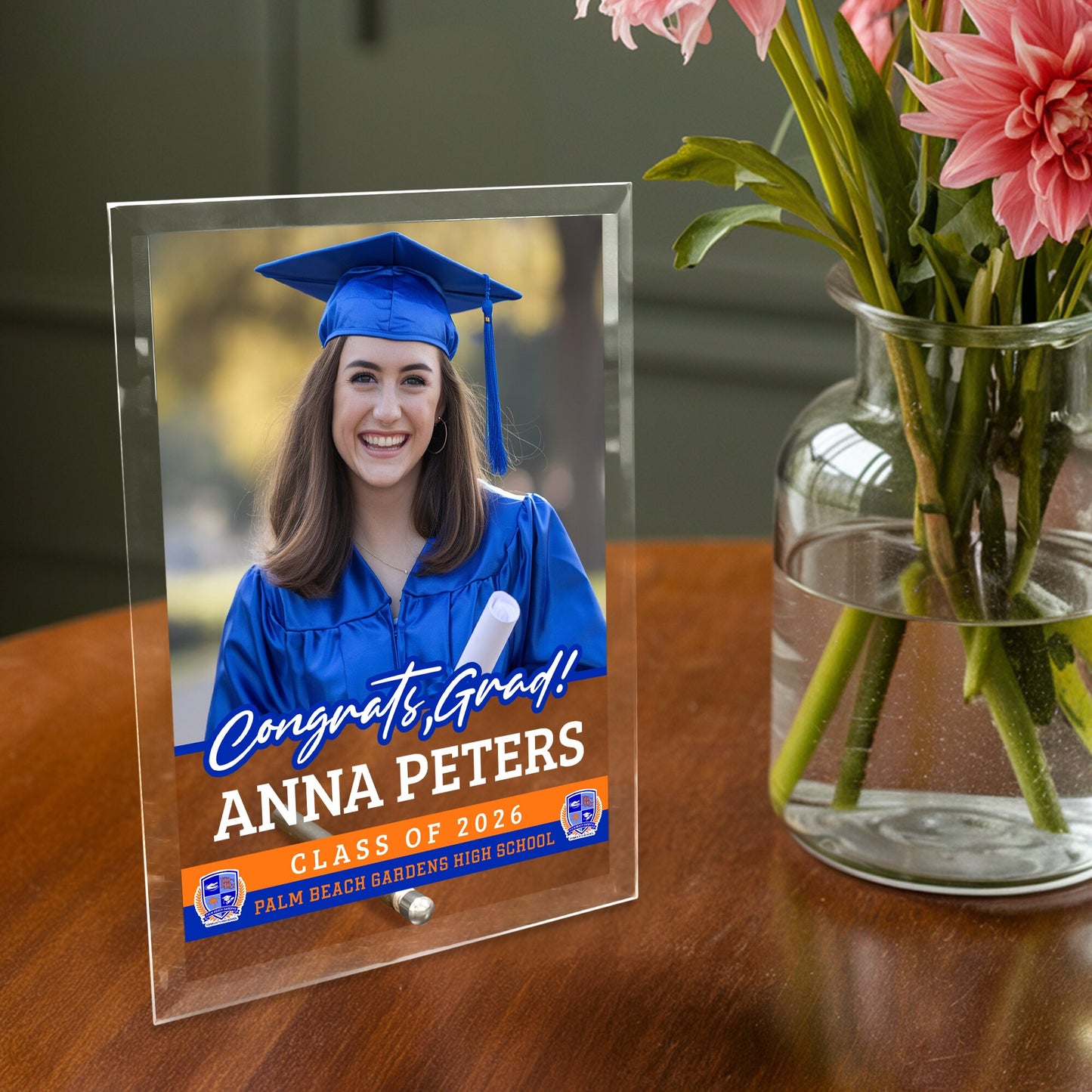Palm Beach Gardens High School Glass Plaque Design 2