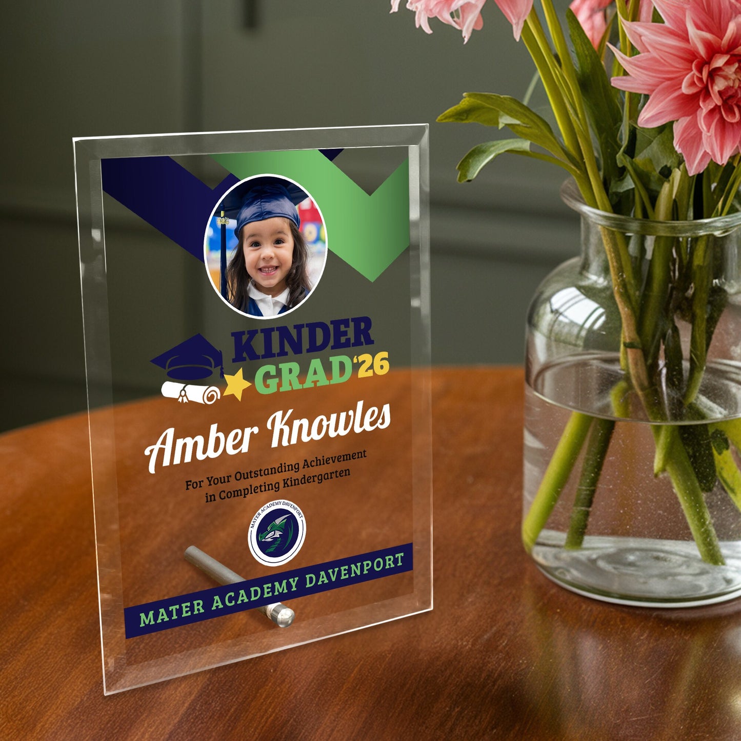 Mater Academy Davenport Kindergarten Glass Plaque Design 1