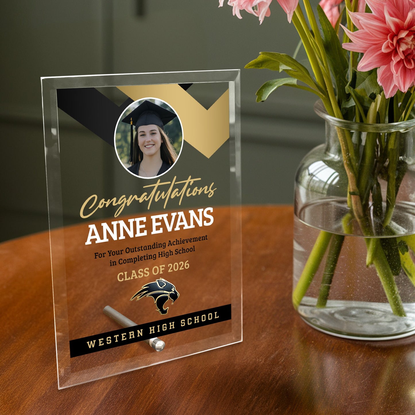 Western High School Glass Plaque Design 1