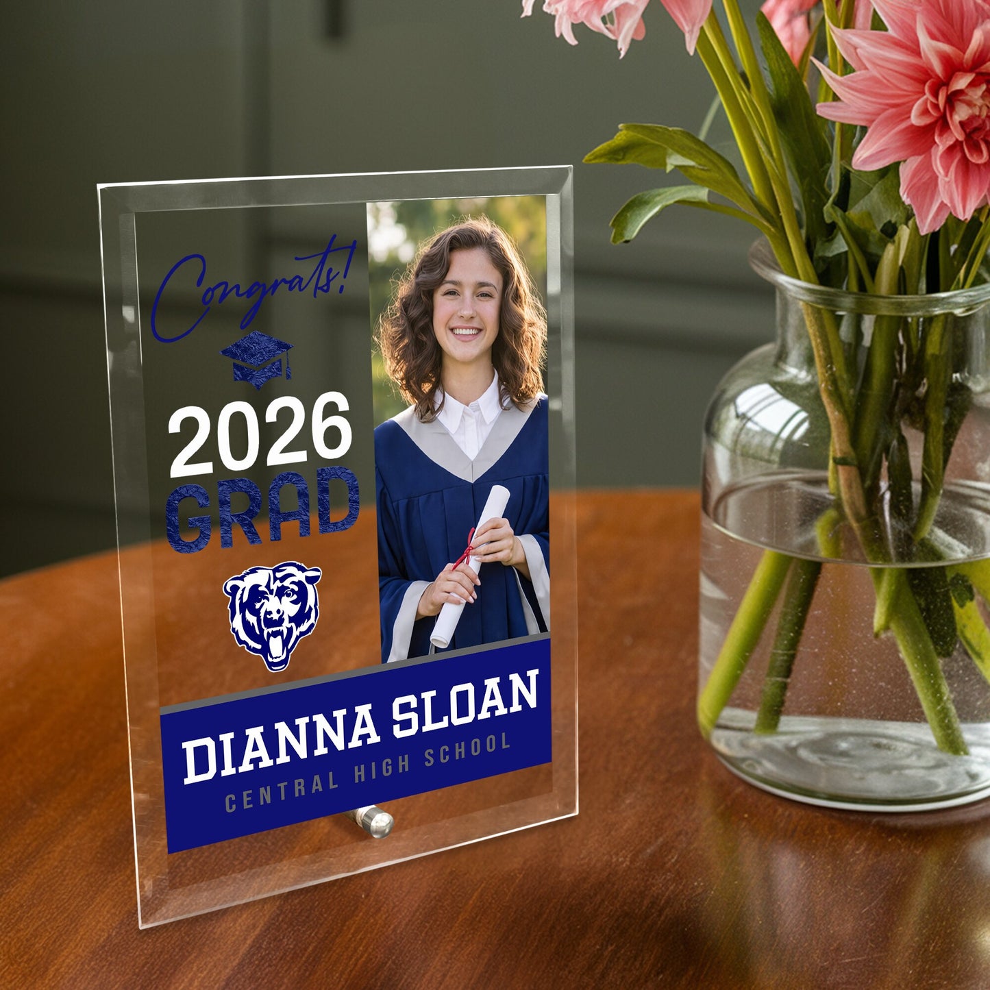 Central High School Glass Plaque Design 4