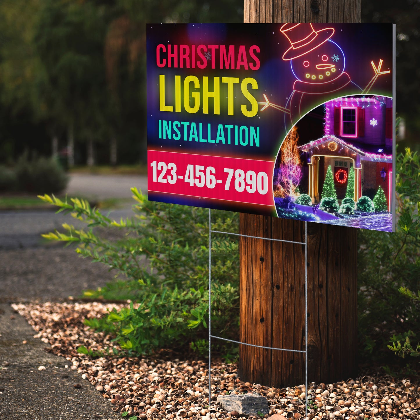 Christmas Lights Installation Yard Sign Design 8