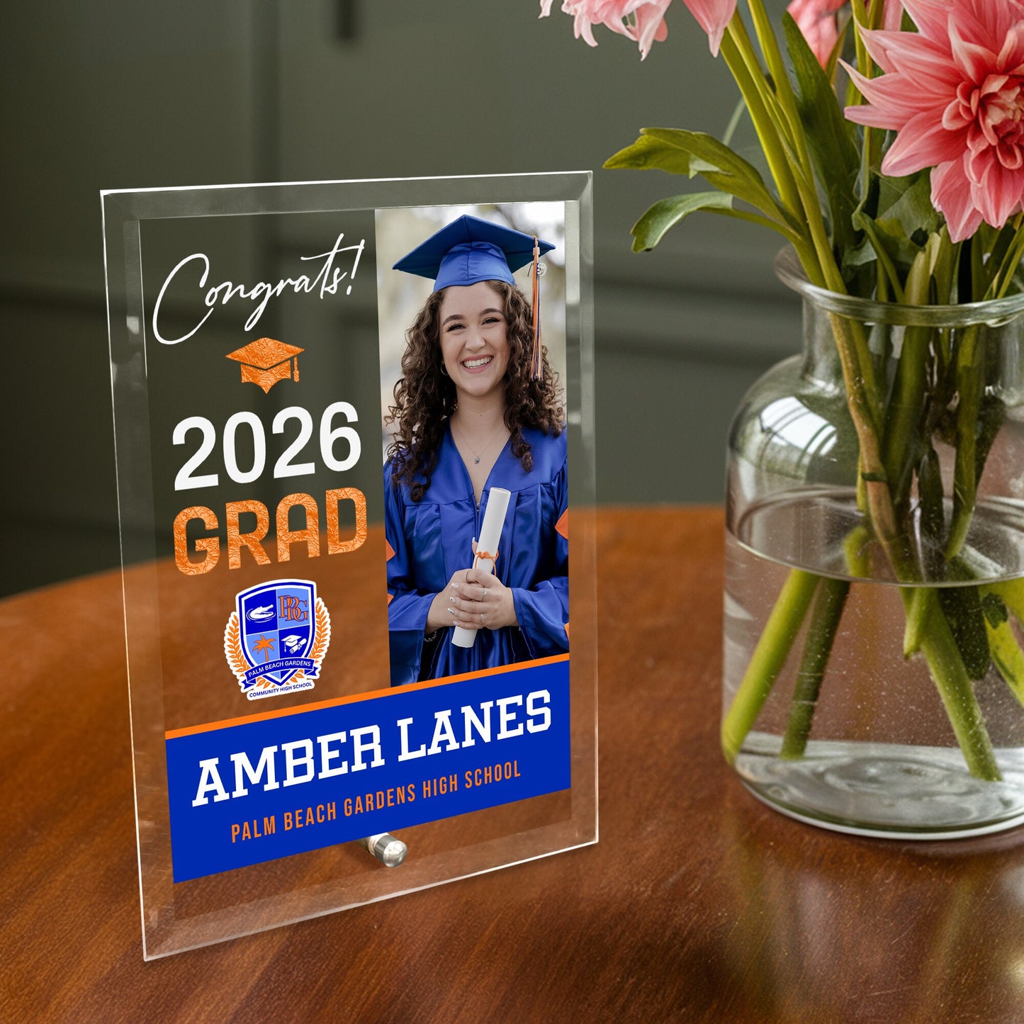 Palm Beach Gardens High School Glass Plaque Design 4