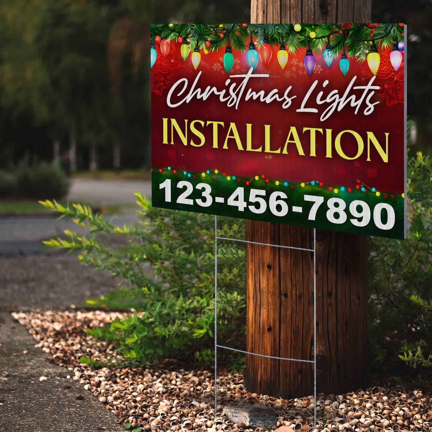 Christmas Lights Installation Yard Sign Design 7