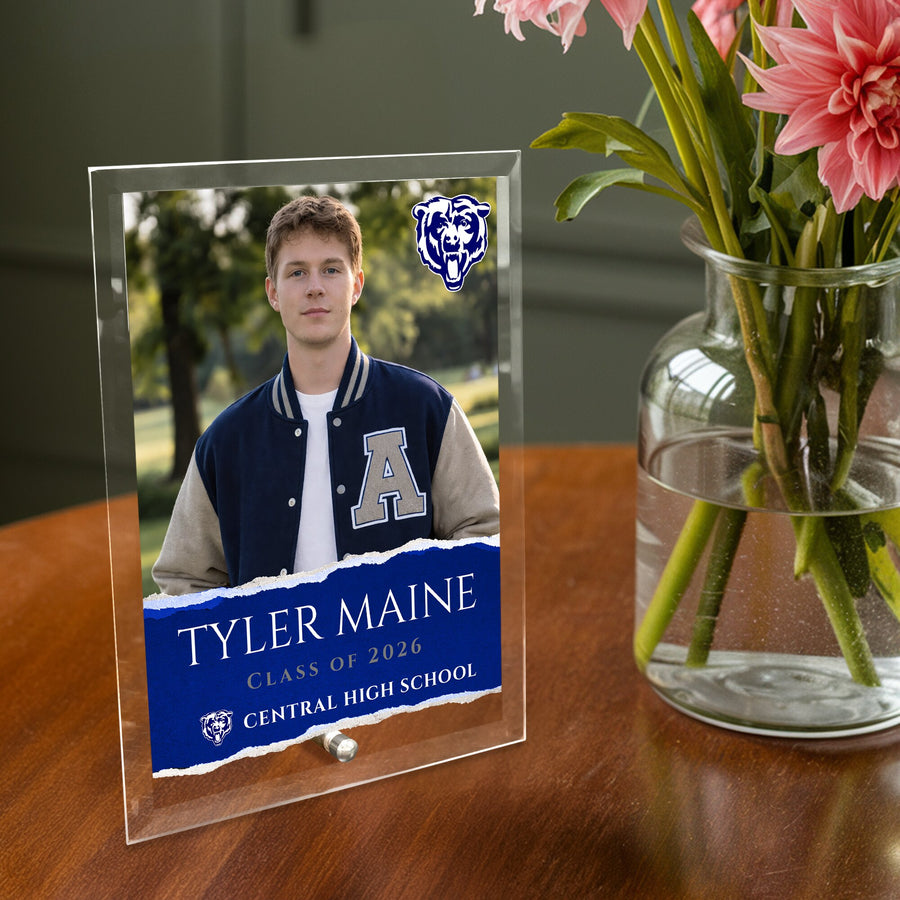Central High School Glass Plaque Design 3